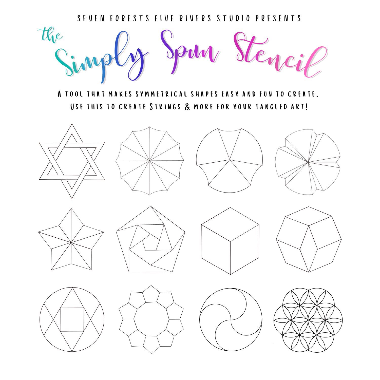 7F5R Studio - Simply Spun Stencil &amp; PDF Tutorial 2.0