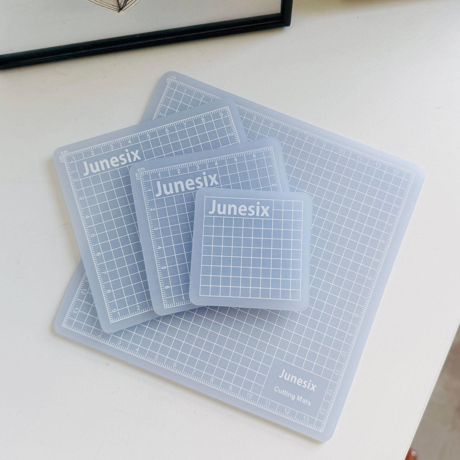 Junesix . Set of 4 Cutting Mats . Semi Opaque
