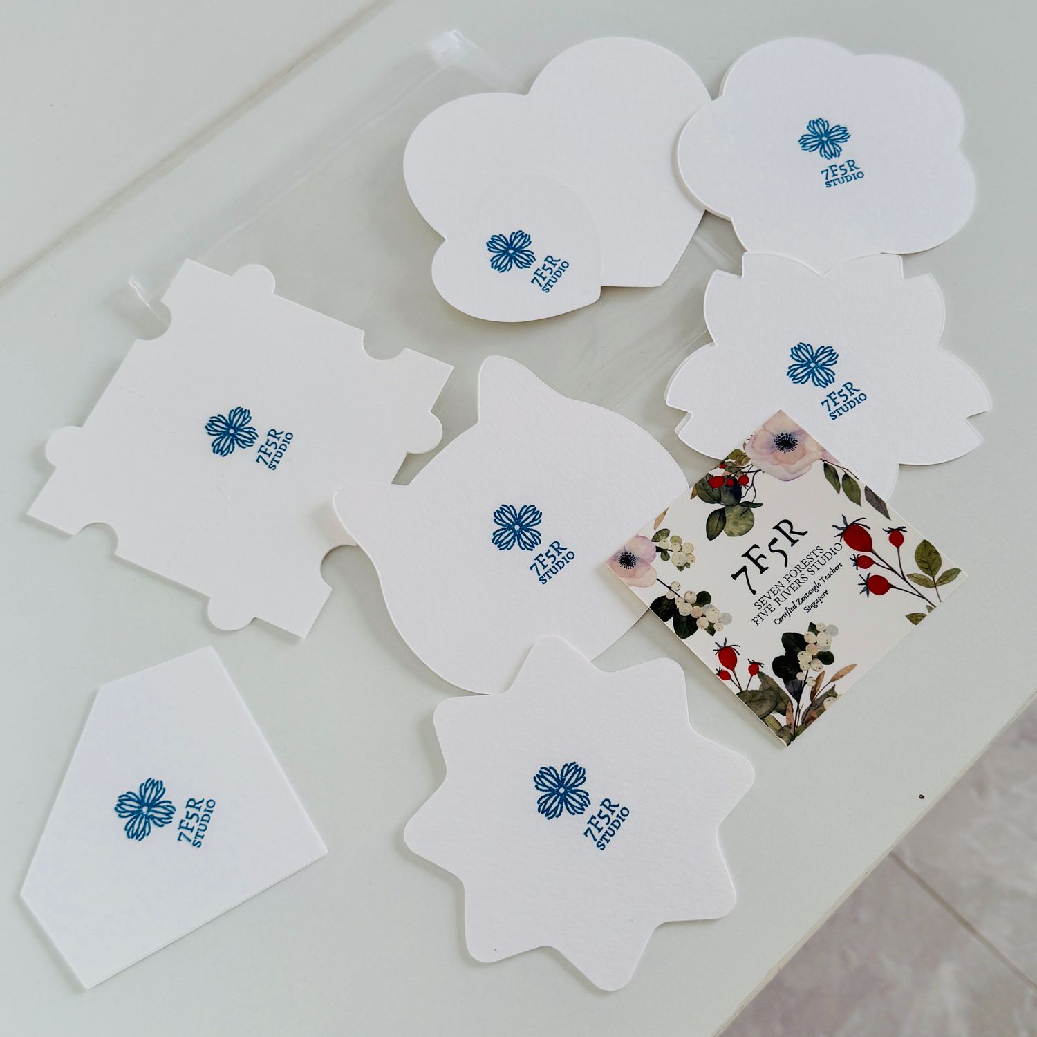7F5R Studio - Mixed Shaped Watercolour Paper Tiles - Set of 14pc