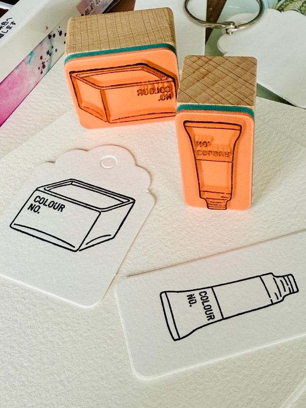 7F5R Studio - Swatch Stamp Set - Set of 2 stamps and 10 watercolour cards with metal binder ring
