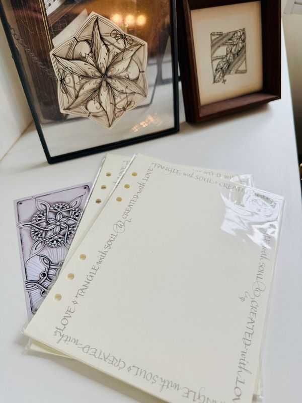 Created with Love . Tangle with Soul . A5 Journal Refill Sheets - Set of 10 sheets
