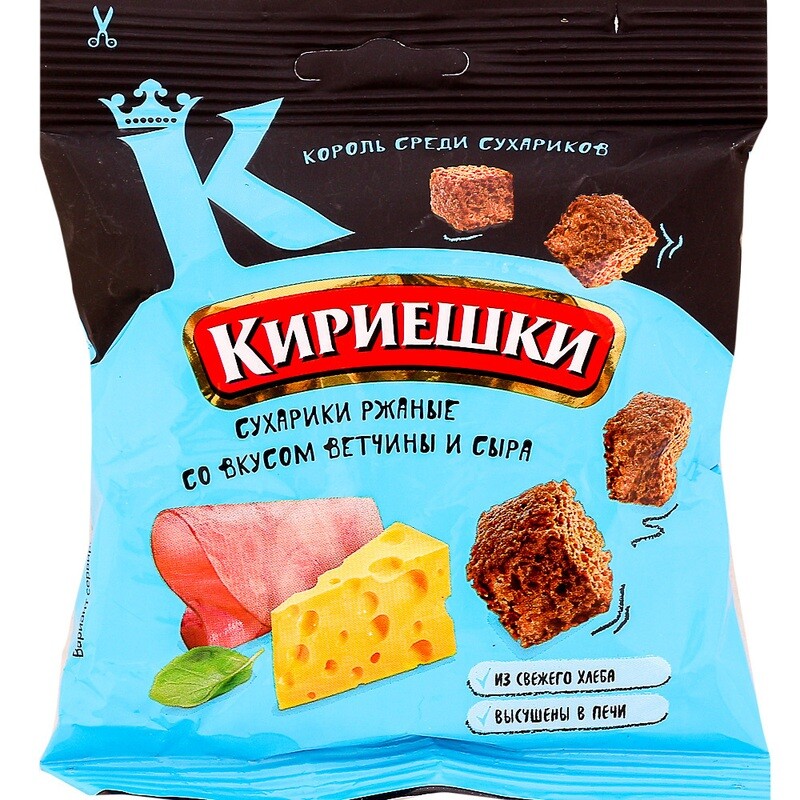 Сух. Кириешки ржан. вкус ВЕТЧИНА И СЫР 40гр