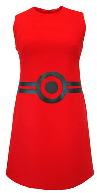 mod dress, 1960s dress, 60s dress, mod clothing, mod style, mod girl, flower button, sixties dress, 1960s fashion, mod fashion, mod, scooter dress, retro dress, viintage style, mary quant style, A liine dress, shift dress, red dress, courreges style dress, leatherette, cleo