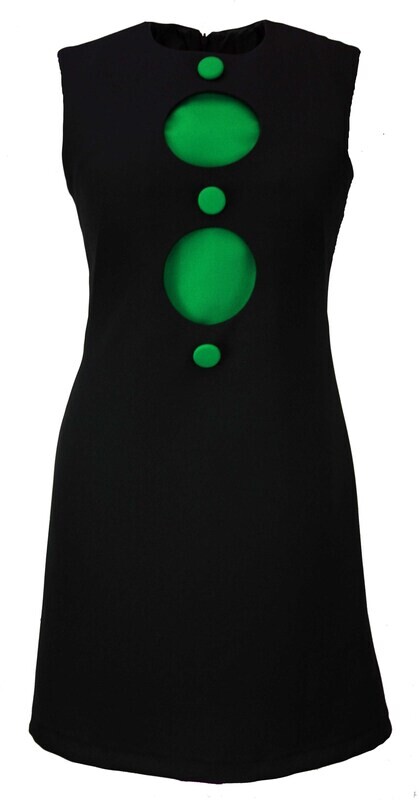 mod dress, 1960s dress, 60s dress, mod clothing, mod style, mod girl, flower button, sixties dress, 1960s fashion, mod fashion, mod, scooter dress, retro dress, viintage style, mary quant style, A liine dress, shift dress, circle, covered buttons, courreges style