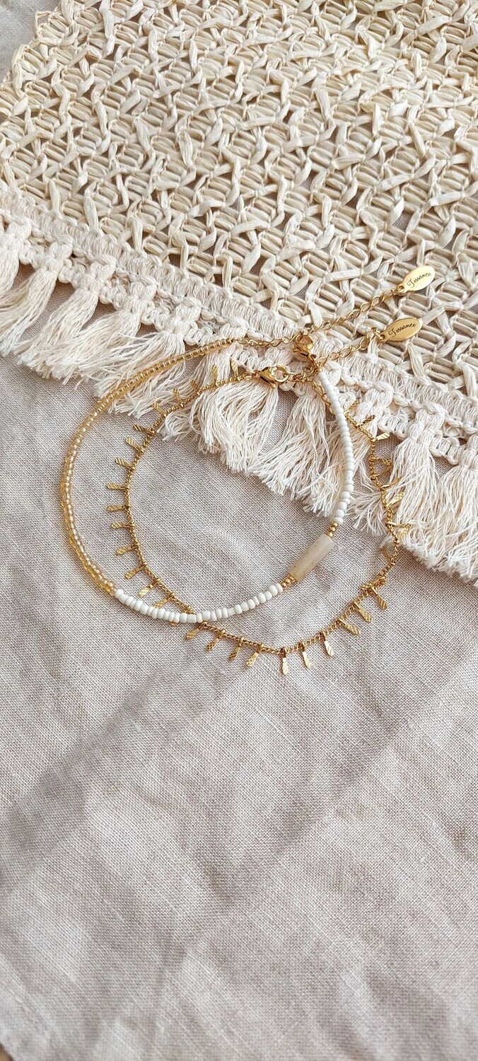 Rocaille anklet white gold