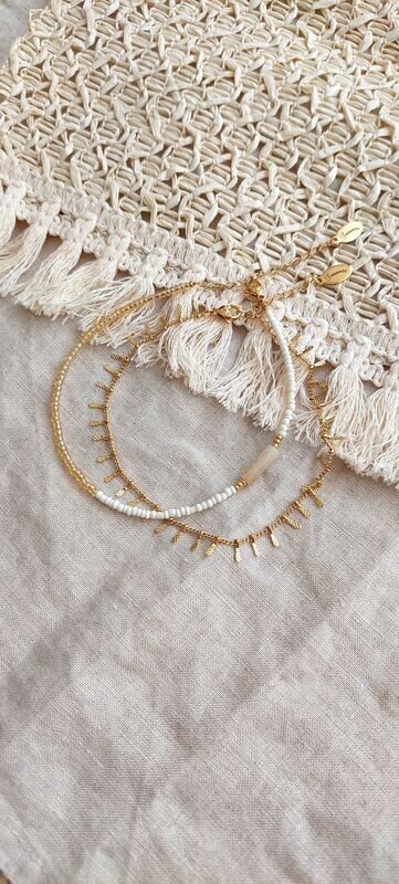Rocaille anklet white gold