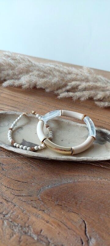 Tube bracelet beige