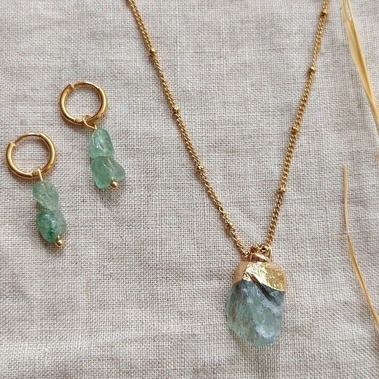 Gemstone necklace - big aventurine