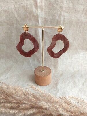 Statement earrings wave brown