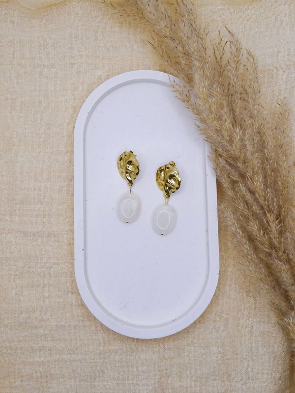 Terra white earrings