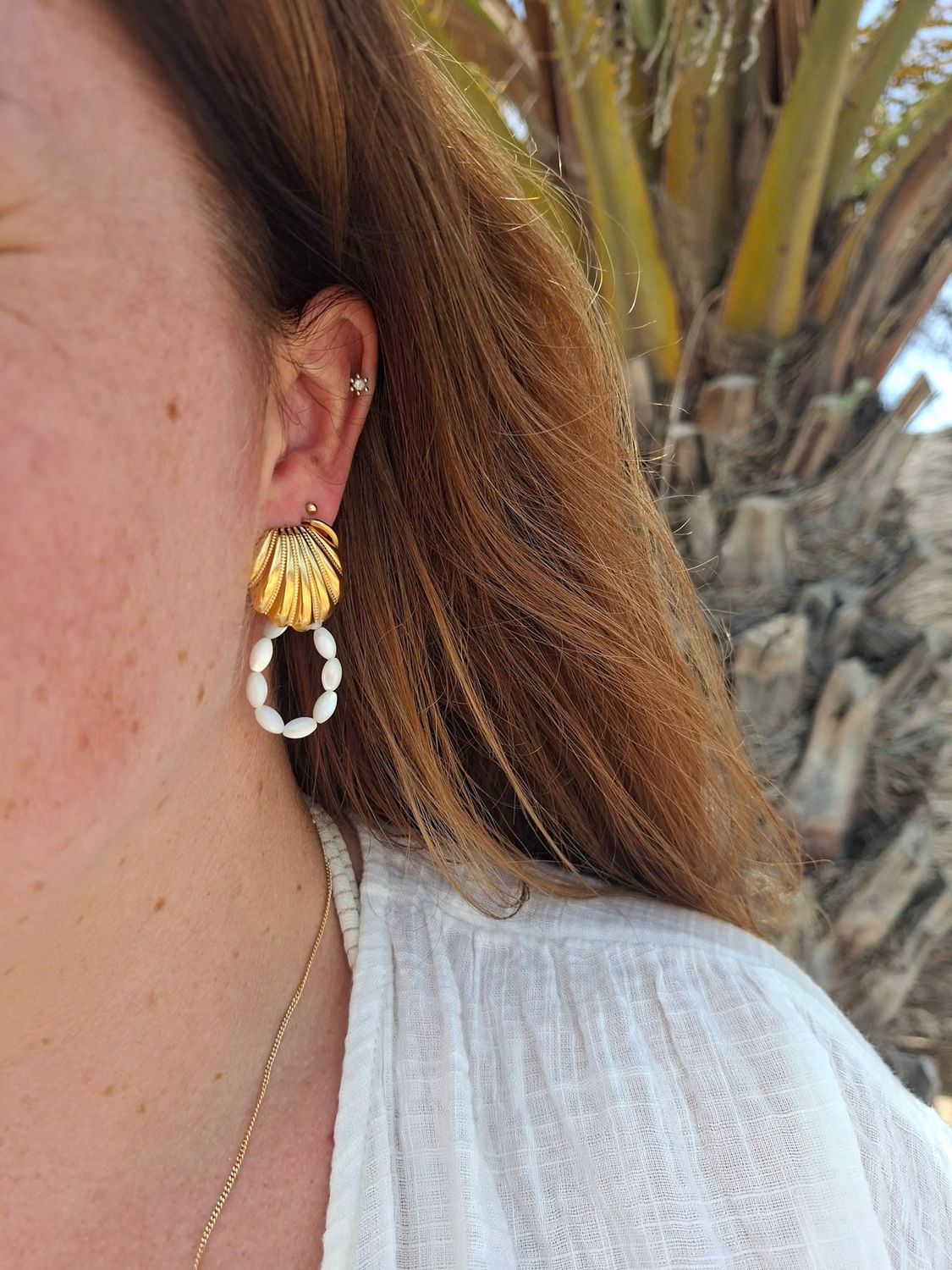 Beach shell earrings