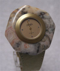 Puzzle Uhr in Beige,rosa, grau
