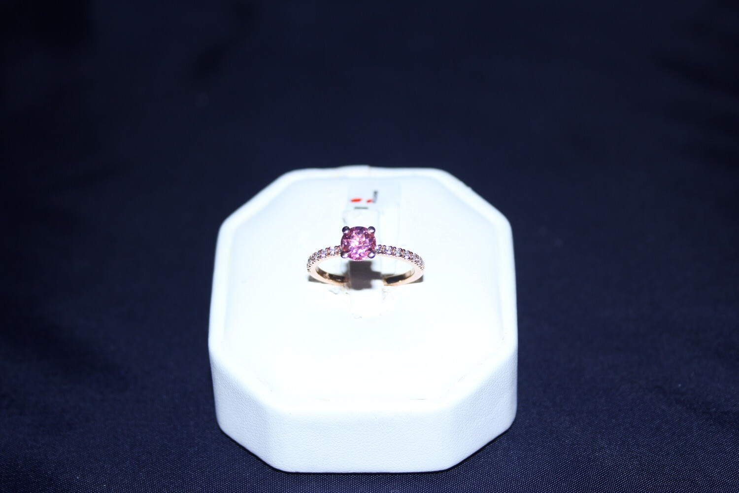 rosa Turmalinring in Rotgold