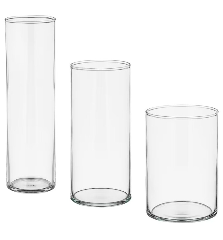Cylindrical vases, set of 3