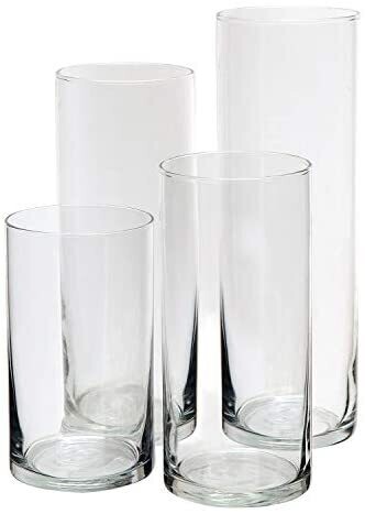 Glass Cylinder Vases Set of 4
