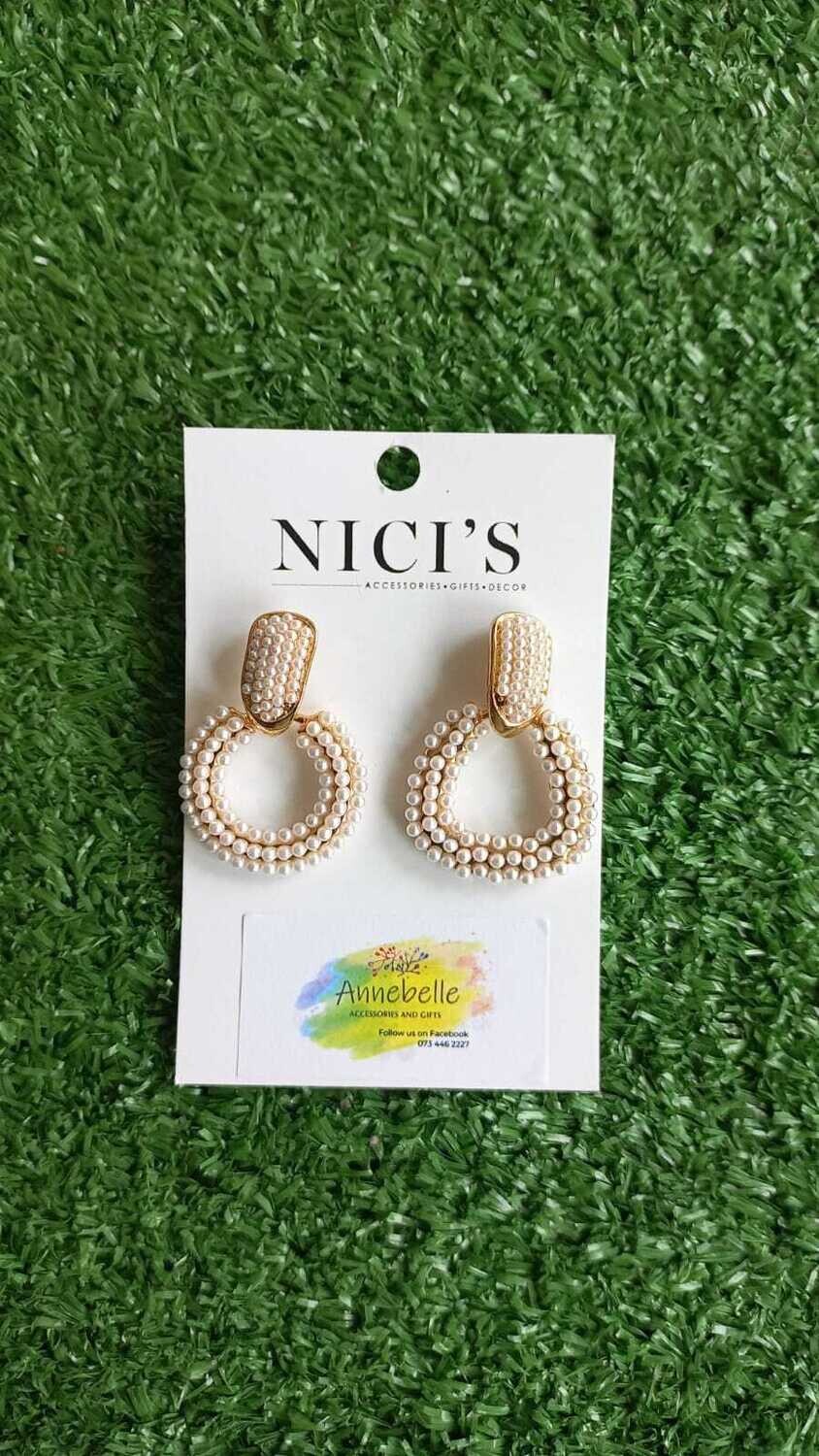 Earrings (brown/gold or white)