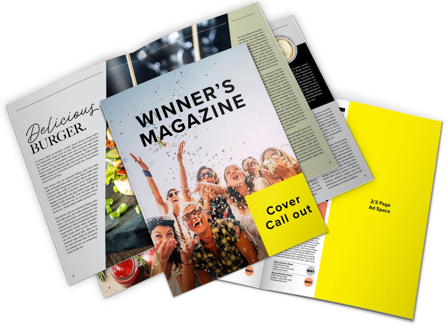 Winner's Magazine Cover Callout + Feature Four Page Story + 2/3 Page Ad