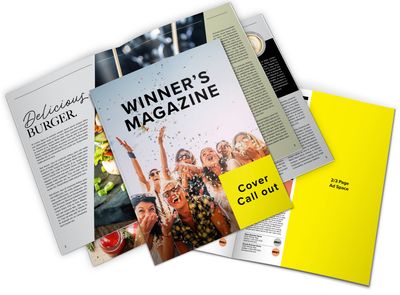Winner's Magazine Cover Callout + Feature Four Page Story + 2/3 Page Ad