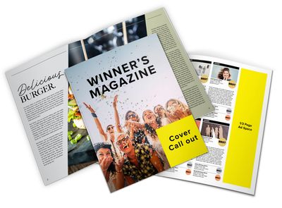 Winner's Magazine Cover Callout + Feature Two Page Story + 1/3 Page Ad