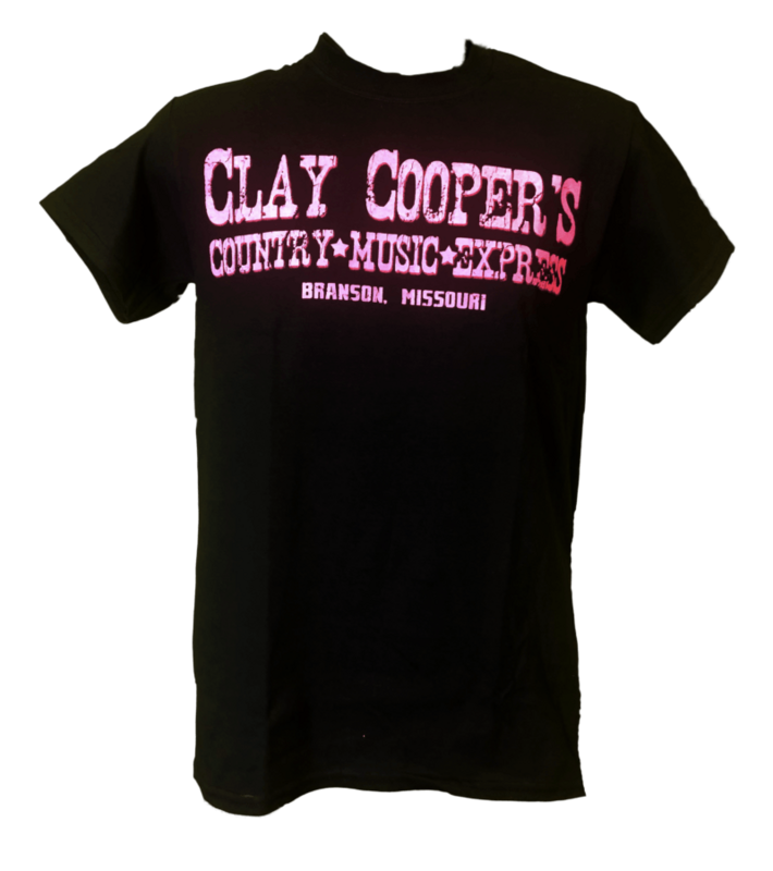 Adult Black Clay Cooper T-Shirt  (Pink or Orange)