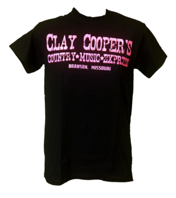 Adult Black Clay Cooper T-Shirt
(Pink or Orange)