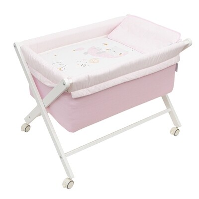 Klappbares Kinderbett Volare rosa in weiß