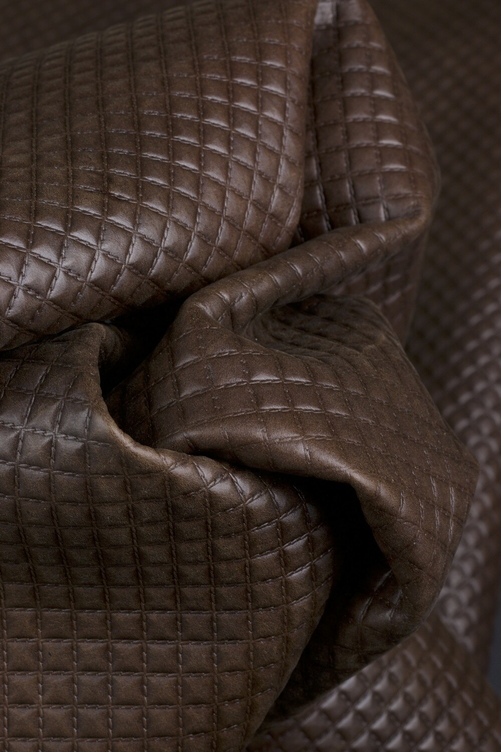 Embossed Leather (Squares) - Dark Brown