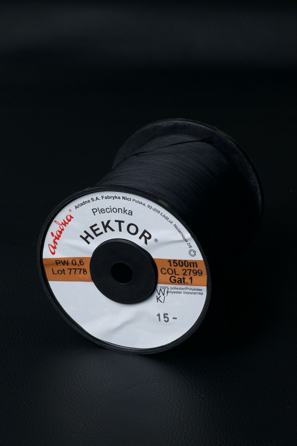 0.6mm Black Waxed Braided Thread - HEKTOR