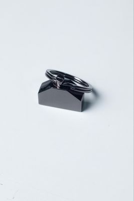 Key Ring Pendant 23mm - Gun Metal