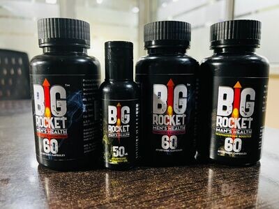 (Pack for 4) BigRocket Men&#39;s Health Kit (
Men&#39;s Oil + Size Enlargement 60Cap + Premautre Ejaculaion 60cap + Erectile Dysfunction 60cap) [Approved by the Ministry of AYUSH]