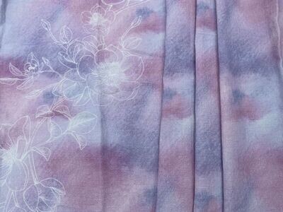 Leinen Panel Pastell Batik Flower 75 cm x 140 cm