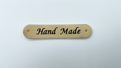 Kunstleder Label "Hand Made" Gold Aufnäher Etikett