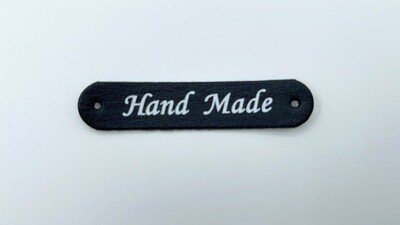 Kunstleder Label "Hand Made" Schwarz Aufnäher Etikett