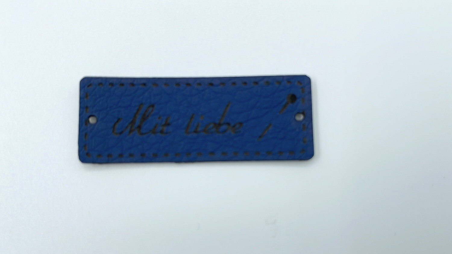 Kunstleder Label "Mit Liebe" Blau