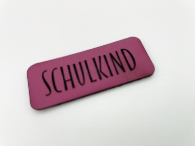 Kunstleder Label "Schulkind" Pink