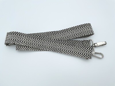 Fertiger Taschengurt 38 mm Schwarz-Weiß