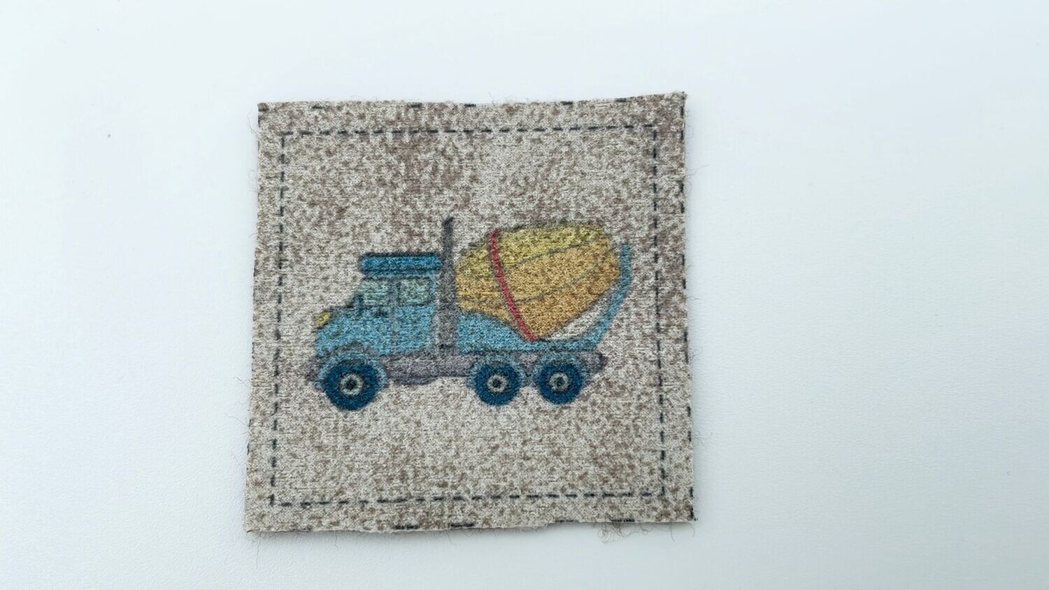 Vintage Kunstleder Label "Zementmischer" Aufnäher Patch
