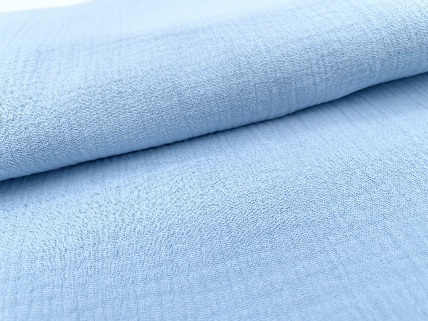 Musselin Hellblau Double Gauze Uni