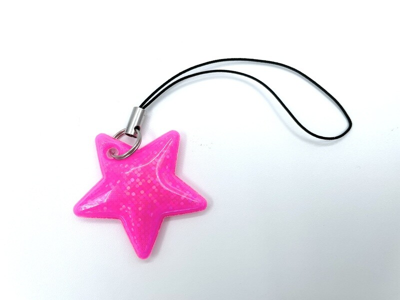 Reflektierender Anhänger Stern Pink