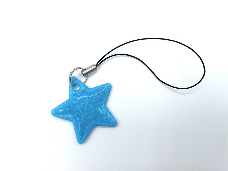 Reflektierender Anhänger Stern Blau