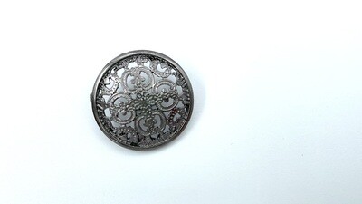 Design Knopf mit filigranem Muster Nickel Antik 2,5 cm