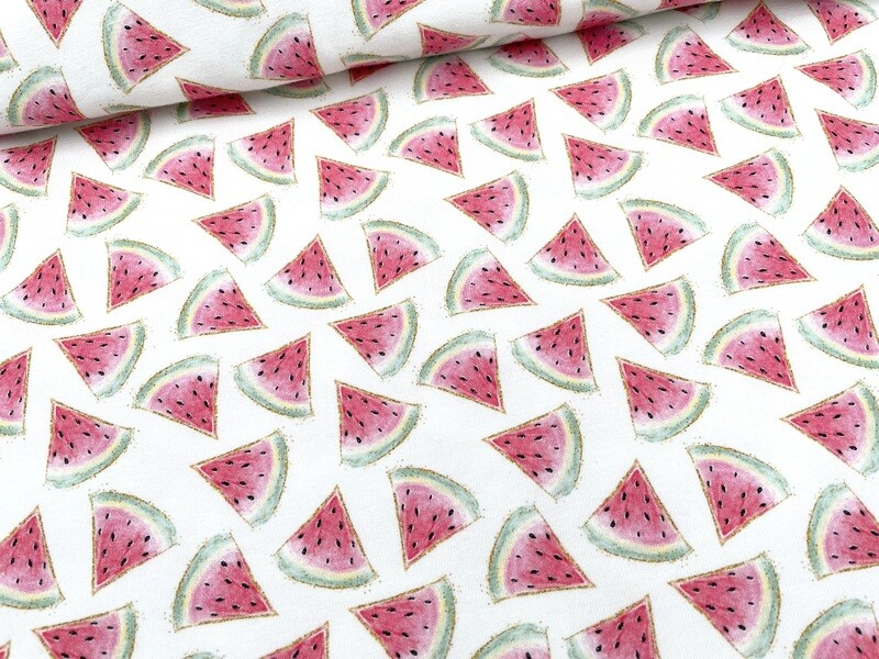 Reststück Jersey Reststück Jersey "Wassermelone" Digitaldruck 95 cm x 150 cm