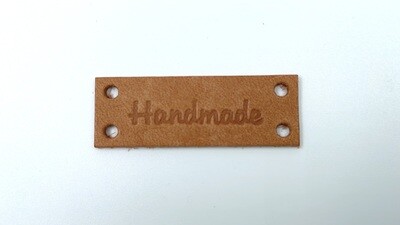 Hochwertiges Naturleder Label "Handmade" Hellbraun