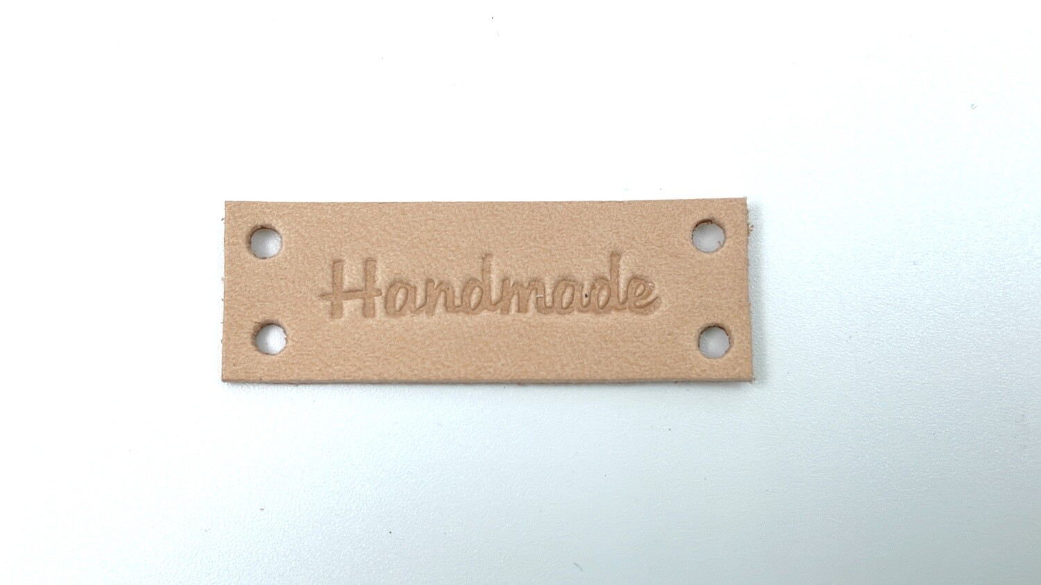 Hochwertiges Naturleder Label "Handmade" Naturbraun