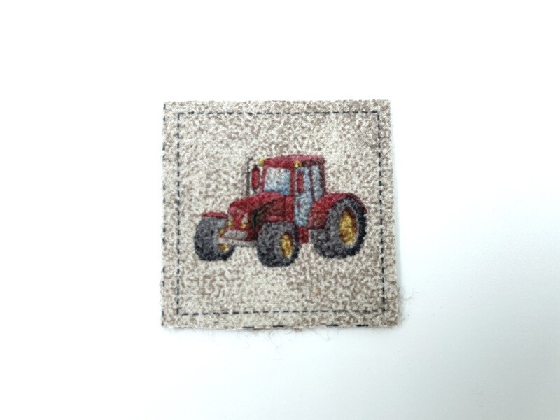 Vintage Kunstleder Label "Trecker" Aufnäher Patch
