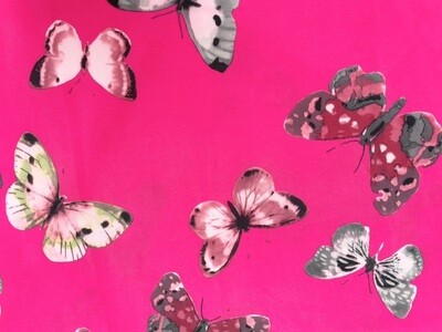 2. Wahl Regenjacken Stoff Schmetterlinge Pink 100 cm x 150 cm