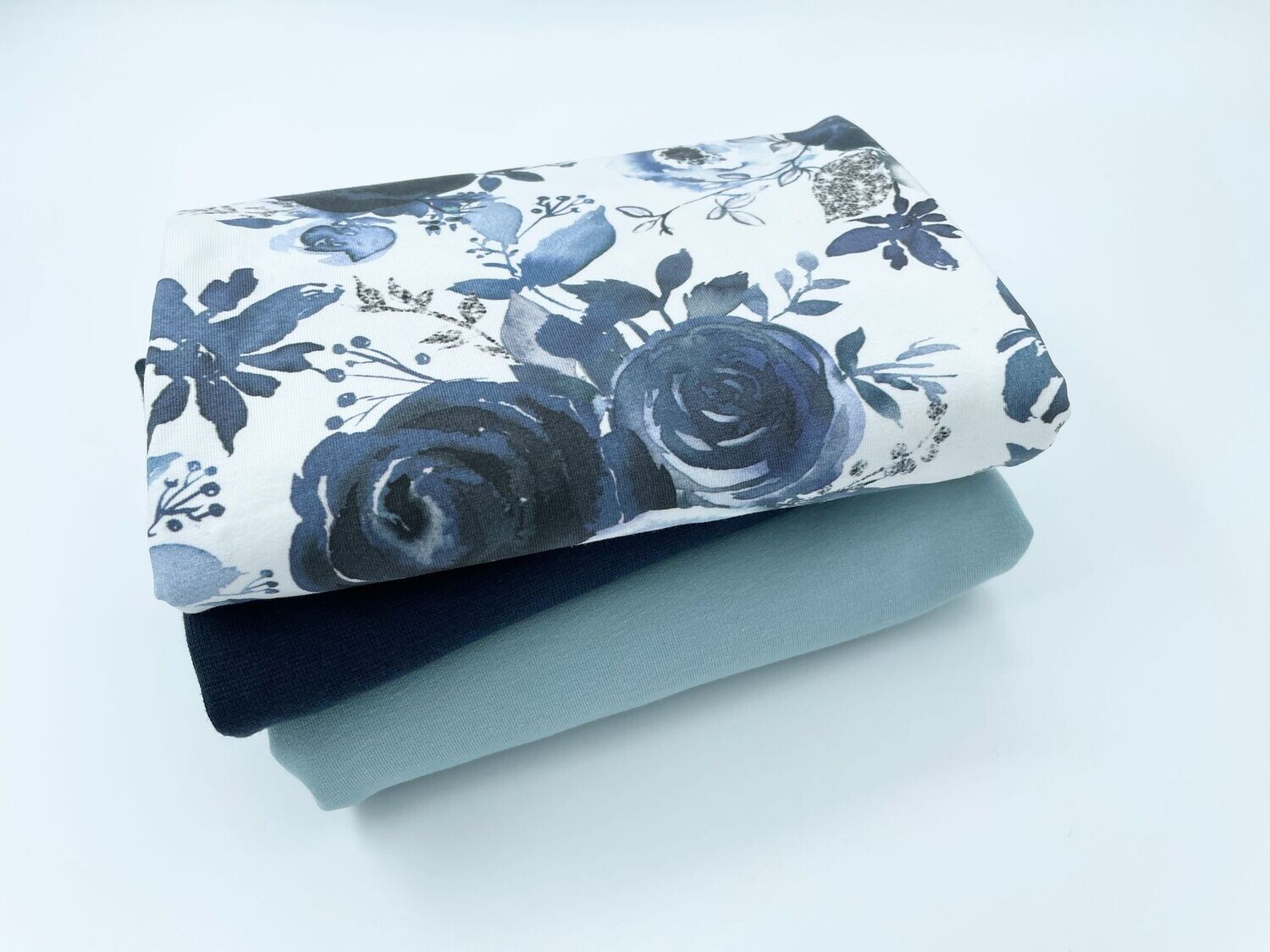 Großes Stoffpaket "Blue Flowers"