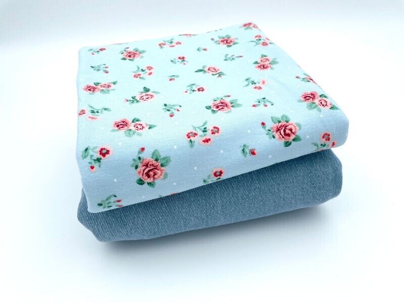 Stoffpaket "Soft Flowers & Jeans"