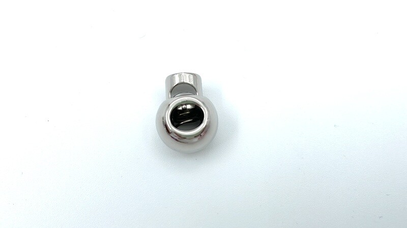 Hochwertiger Metall Kordelstopper Silber