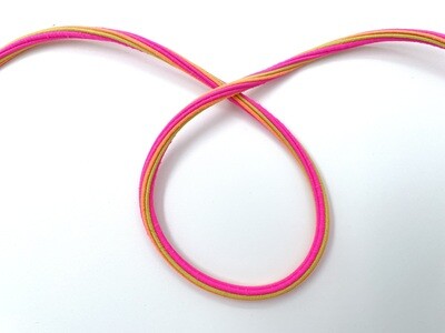 Runde Gummikordel Neon Rosa / Orange 0,5 cm Durchmesser